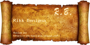 Rikk Benigna névjegykártya